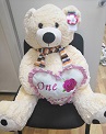 Медведь с шарфом и сердцем  (90 см)